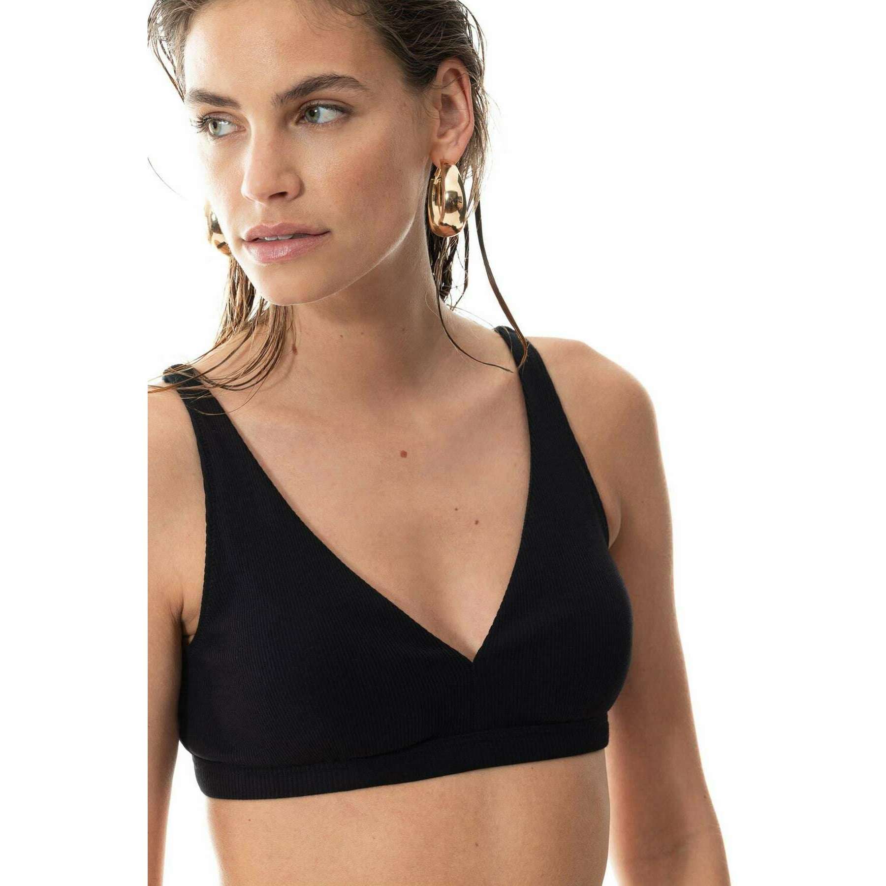Mey Organic Cotton Triangle Bra - Black - Image 4