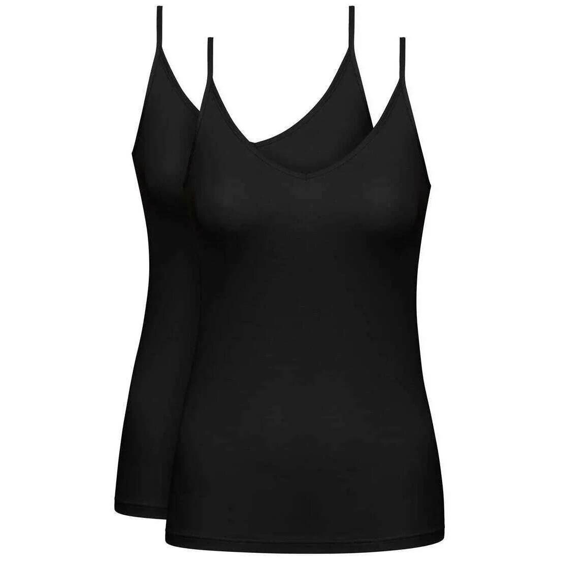 Mey Pure Sense Twin Pack Spaghetti Top - Black
