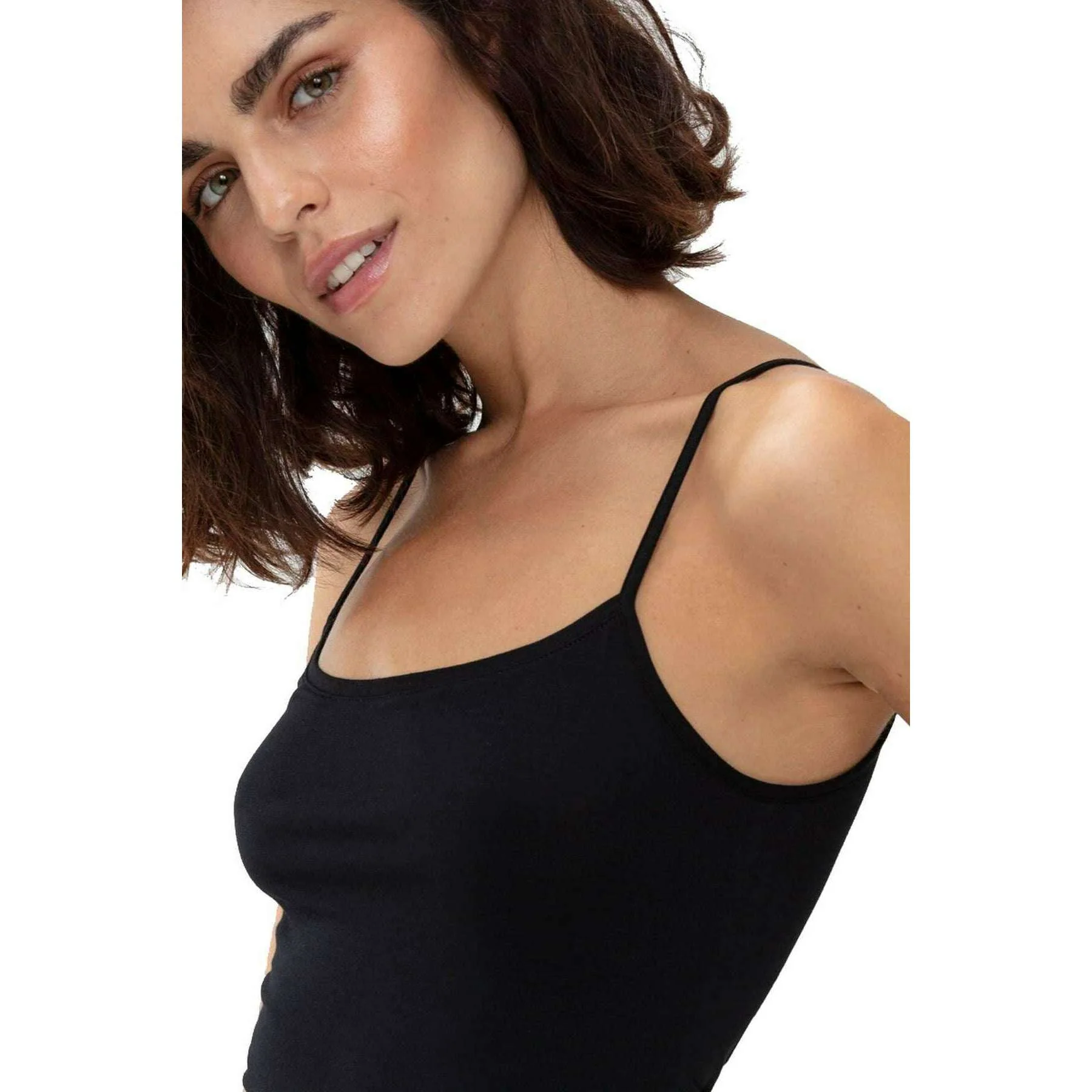 Mey Superfine Organic Spaghetti Top - Black - Image 4