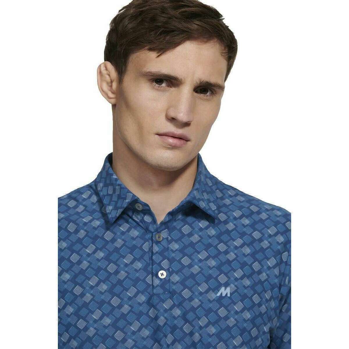 Meyer Phil Performance Print Polo - Blue - Image 4
