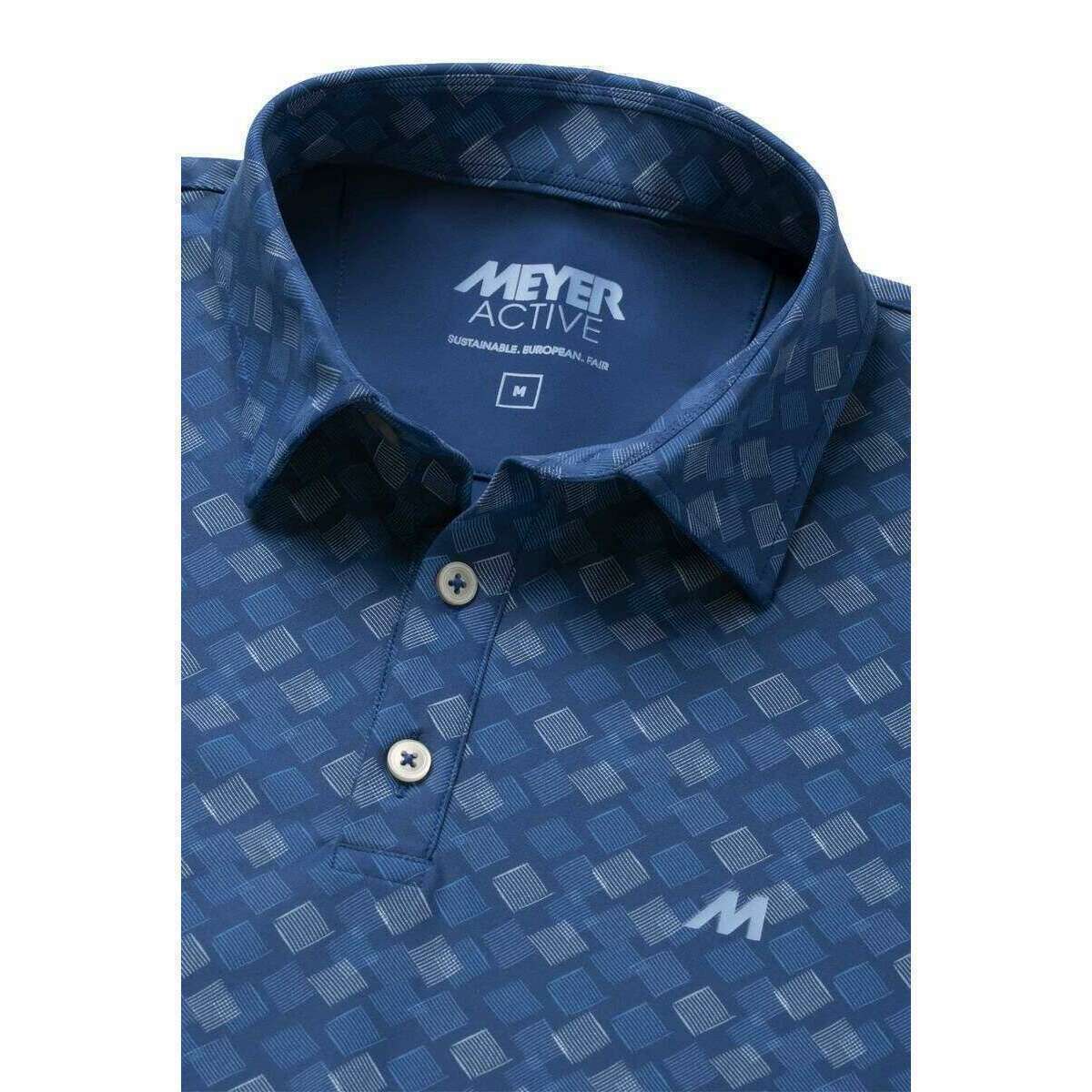 Meyer Phil Performance Print Polo - Blue - Image 5