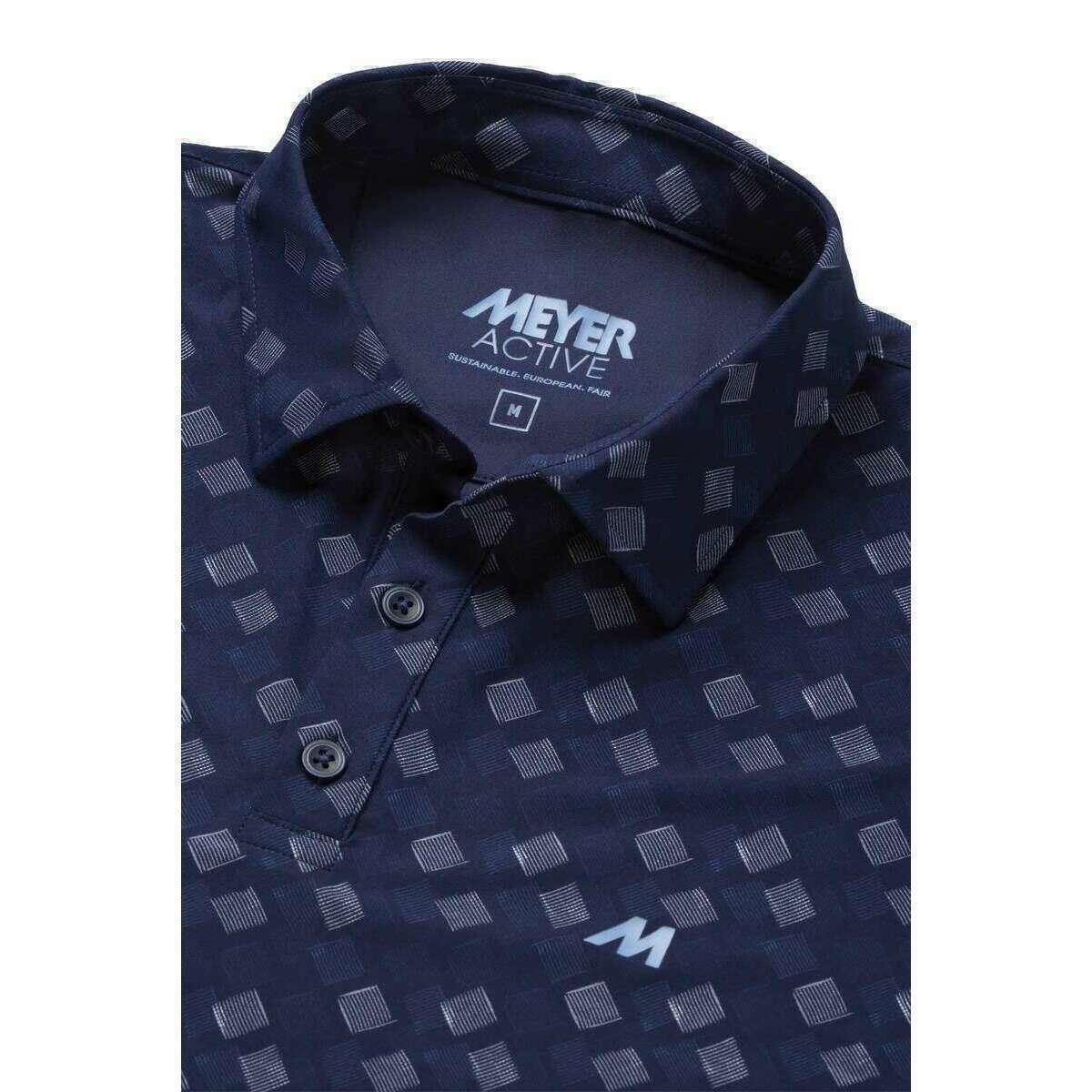 Meyer Phil Performance Print Polo - Navy - Image 5