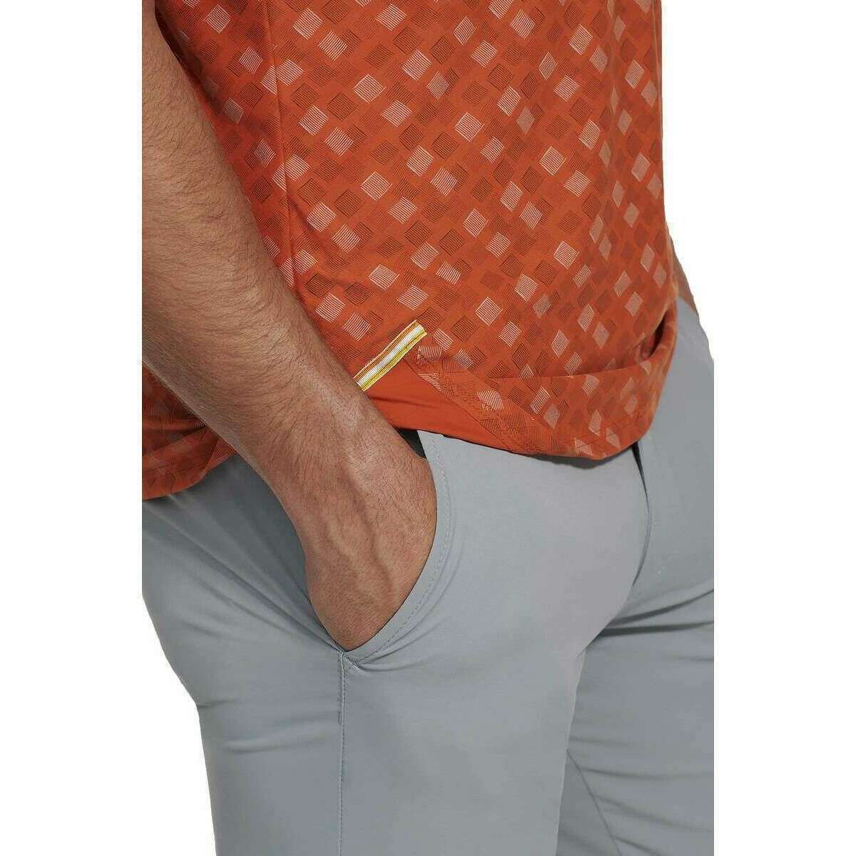 Meyer Phil Performance Print Polo - Pumpkin Orange - Image 6
