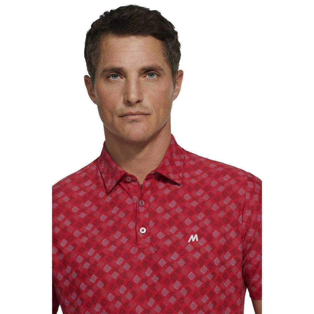 Meyer Phil Performance Print Polo - Red - Image 4