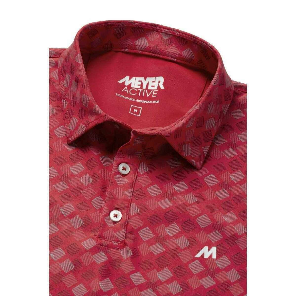 Meyer Phil Performance Print Polo - Red - Image 5