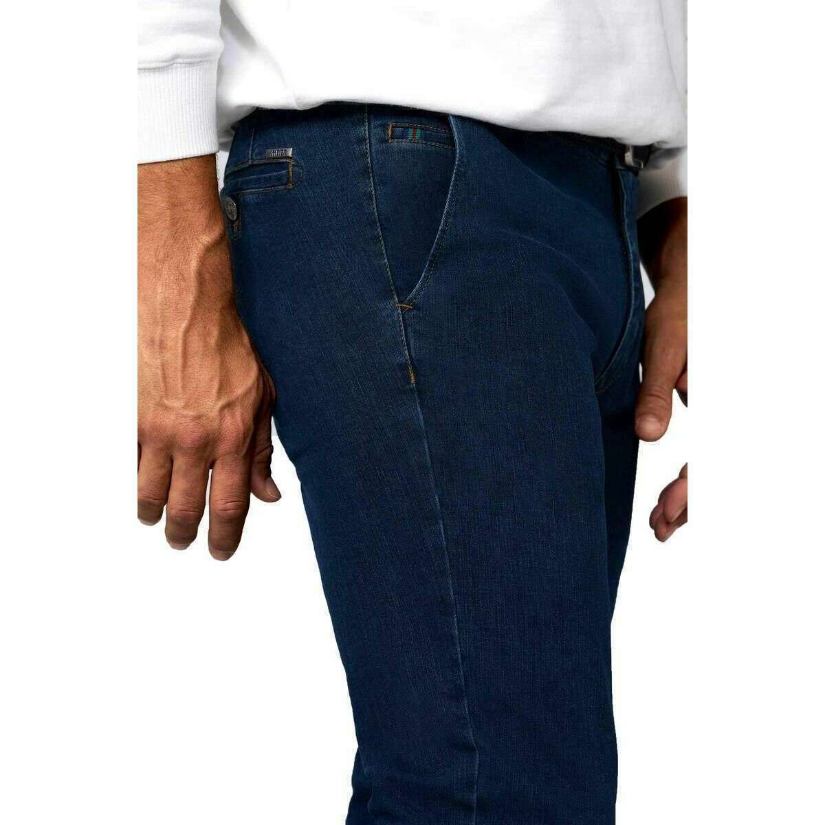 Meyer Roma Regular Denim Chinos - Blue Stone - Image 3