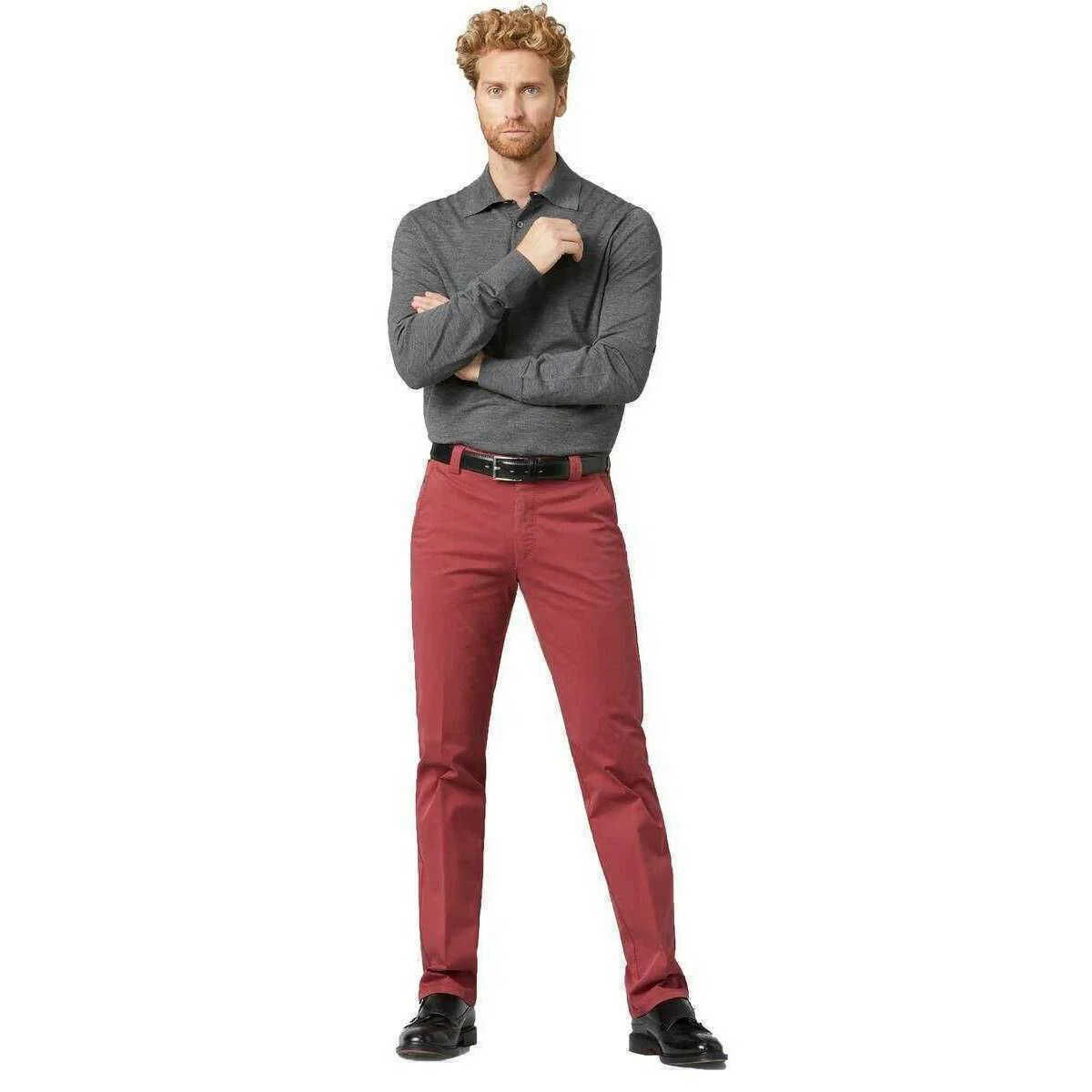 Meyer Roma Regular Fair Chinos - Red - Image 6