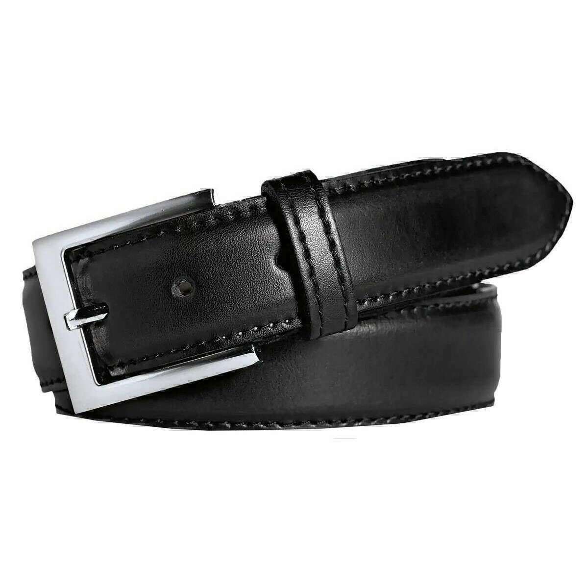 Meyer Stretch Leather Belt - Black