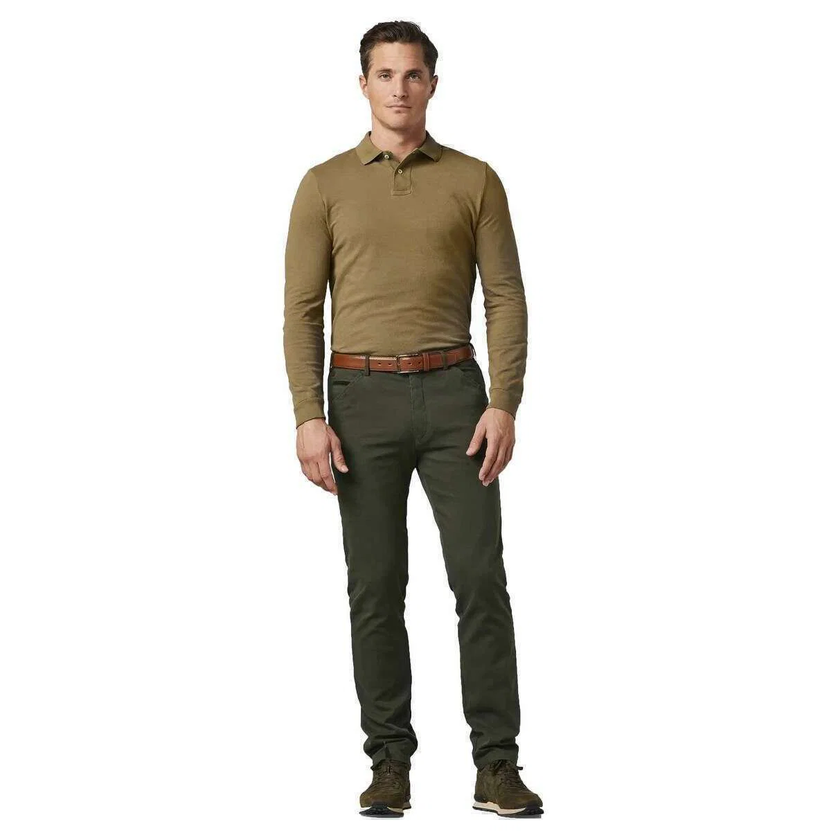 Meyer Stretch Leather Belt - Tan - Image 3