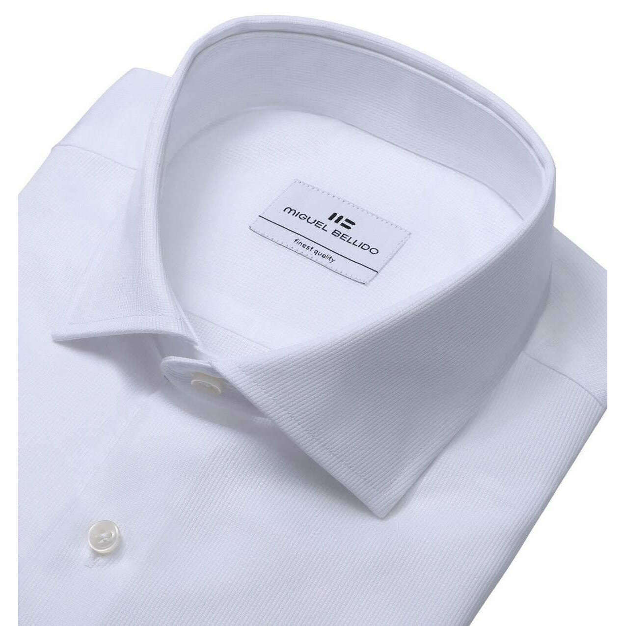 Miguel Bellido Classic Regular Double Cuff Long Sleeve Shirt - White - Image 2