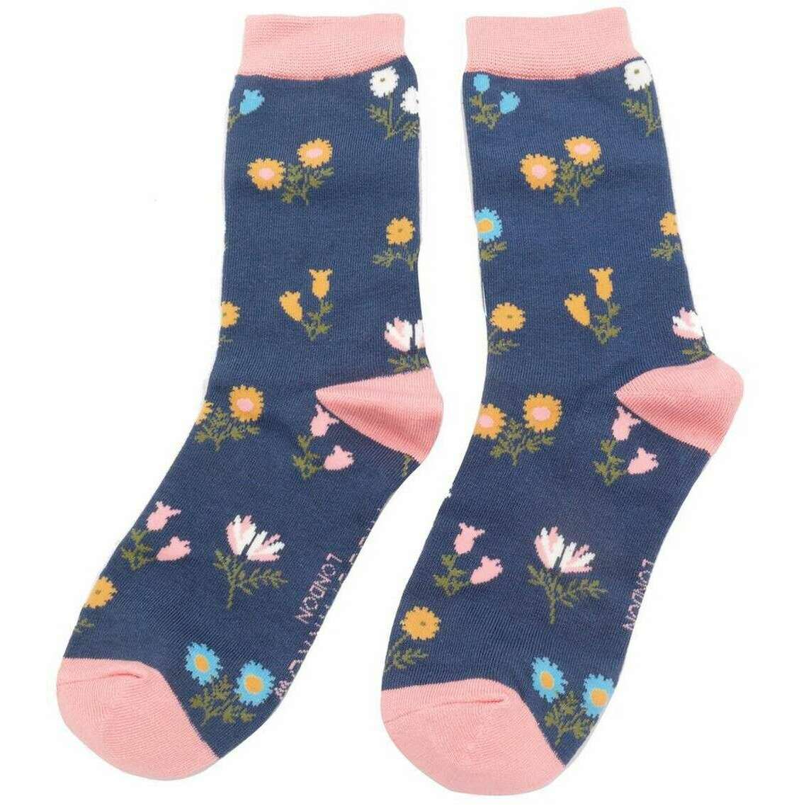 Miss Sparrow London 3 Pack Dainty Floral Sock Box - Blue/Green/Pink - Image 3