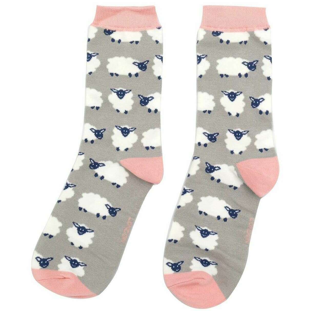 Miss Sparrow London 3 Pack Happy Sheep Sock Box - Yellow/Grey/Pink - Image 3