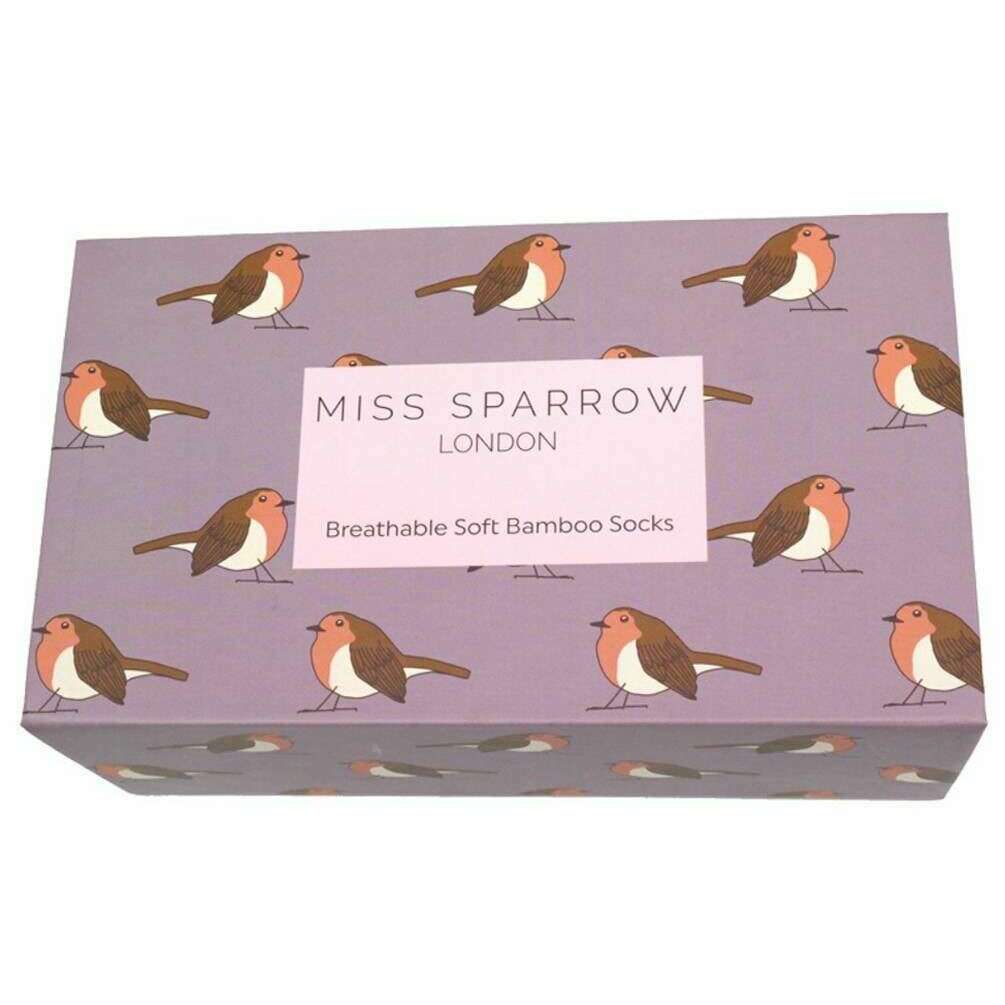 Miss Sparrow London 3 Pack Robins Sock Box - Pink/Yellow/Purple - Image 6