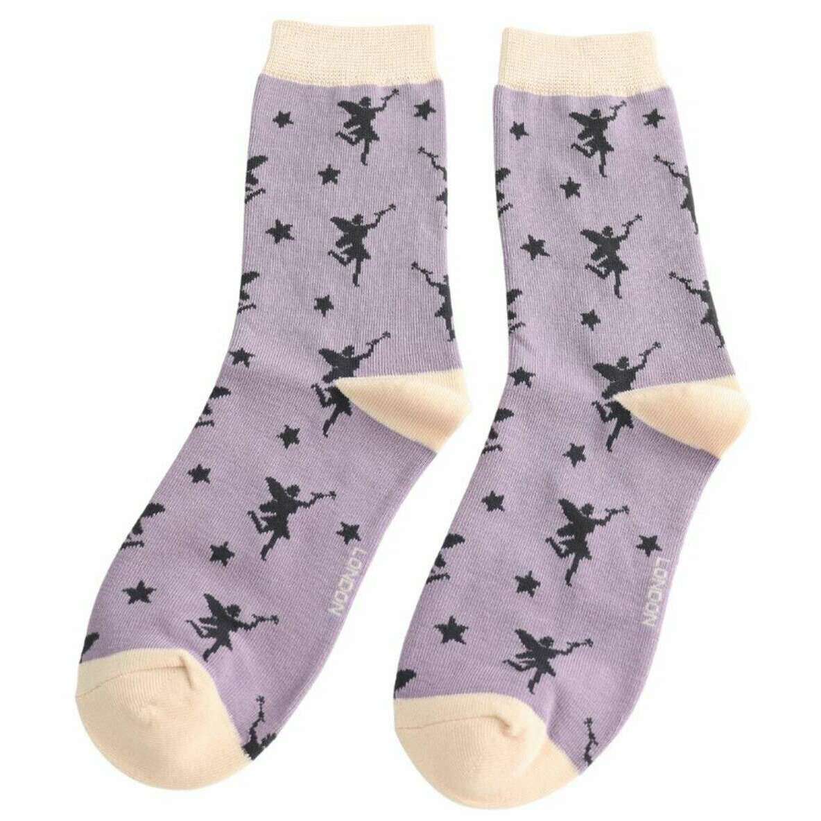 Miss Sparrow London Fairies Bamboo Socks - Lavender Purple