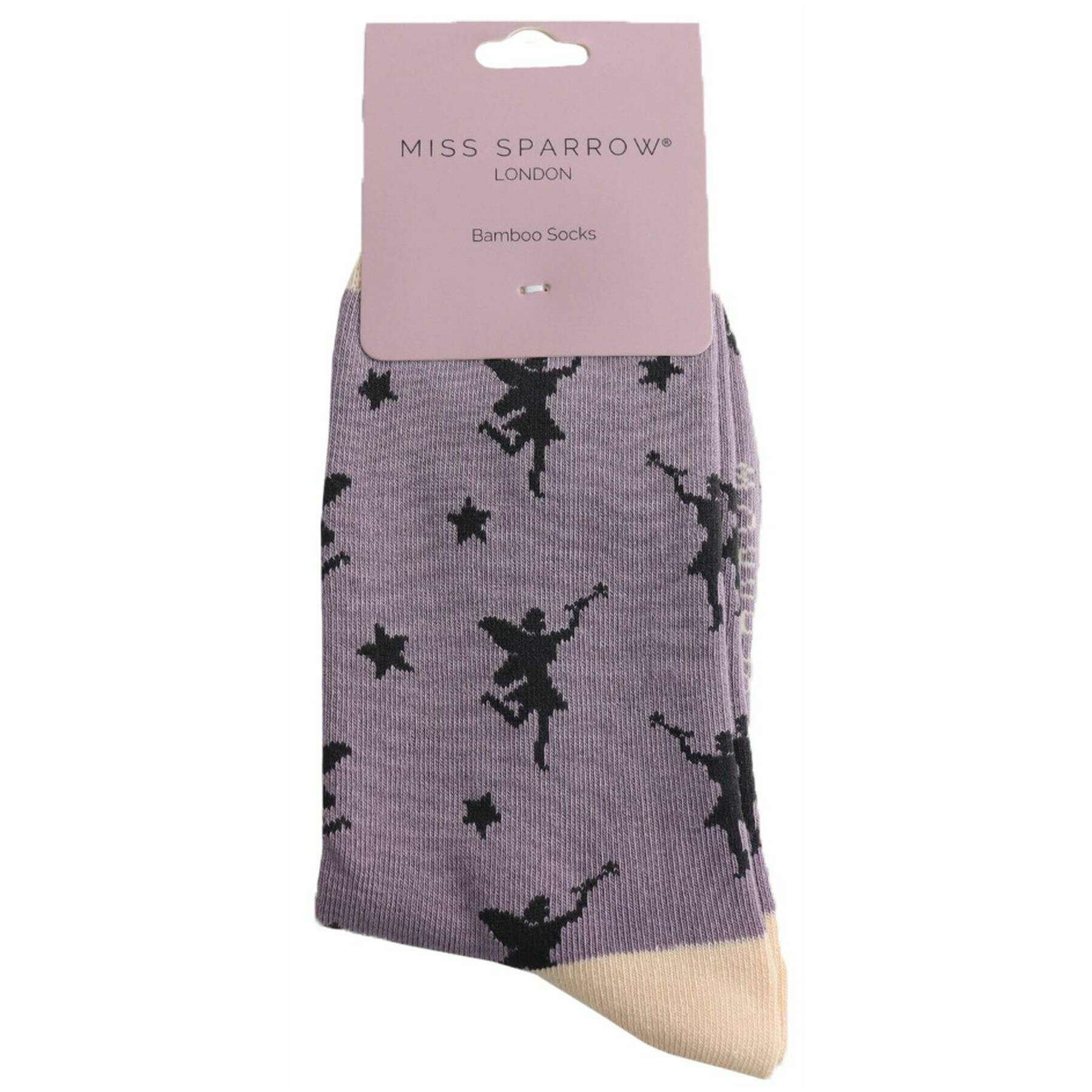 Miss Sparrow London Fairies Bamboo Socks - Lavender Purple - Image 2