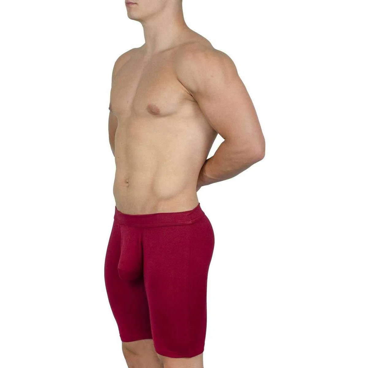 Obviously EliteMan Boxer Brief 9inch Leg - Maroon Red - Image 6