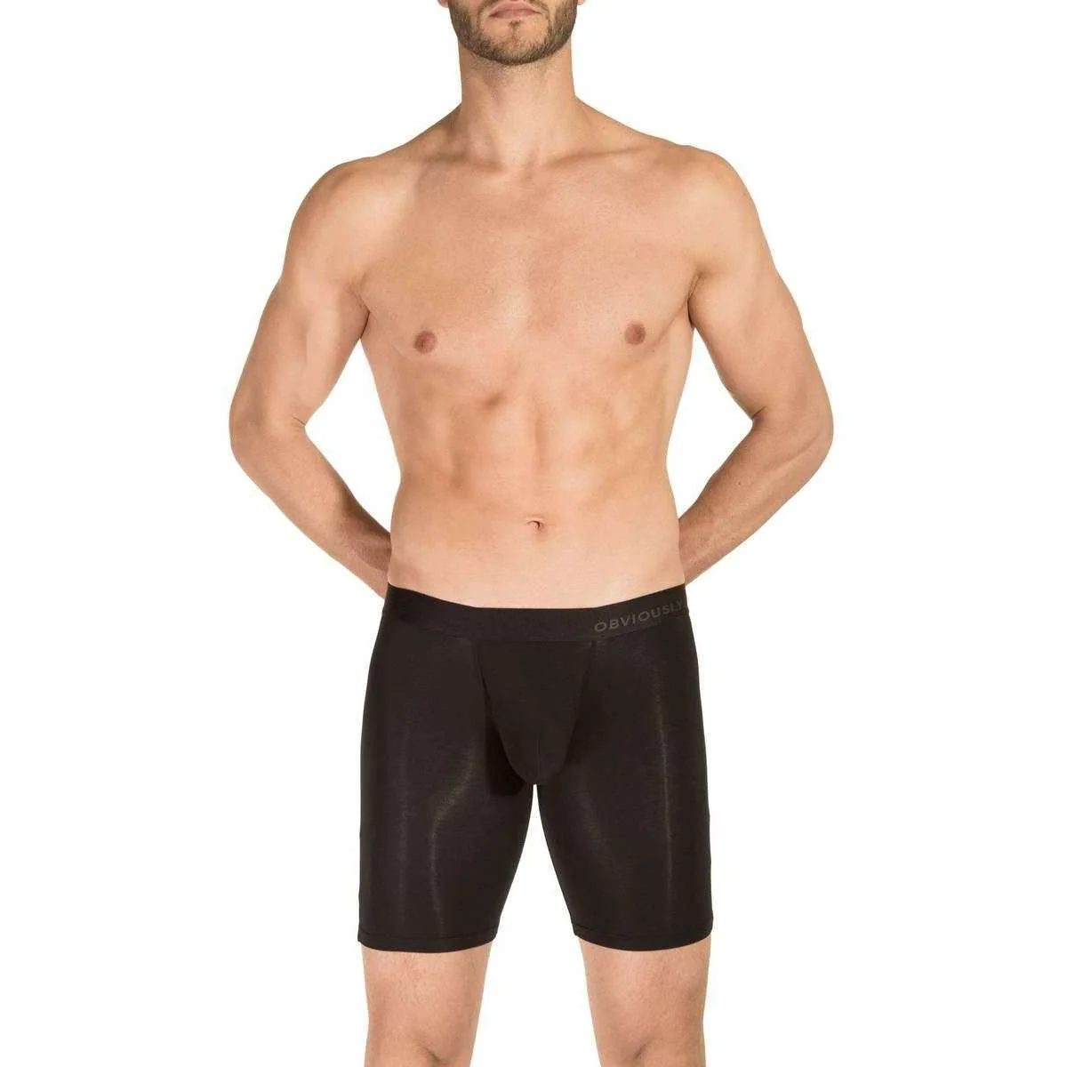 Obviously PrimeMan AnatoMAX Boxer Brief 9inch Leg - Black - Image 4