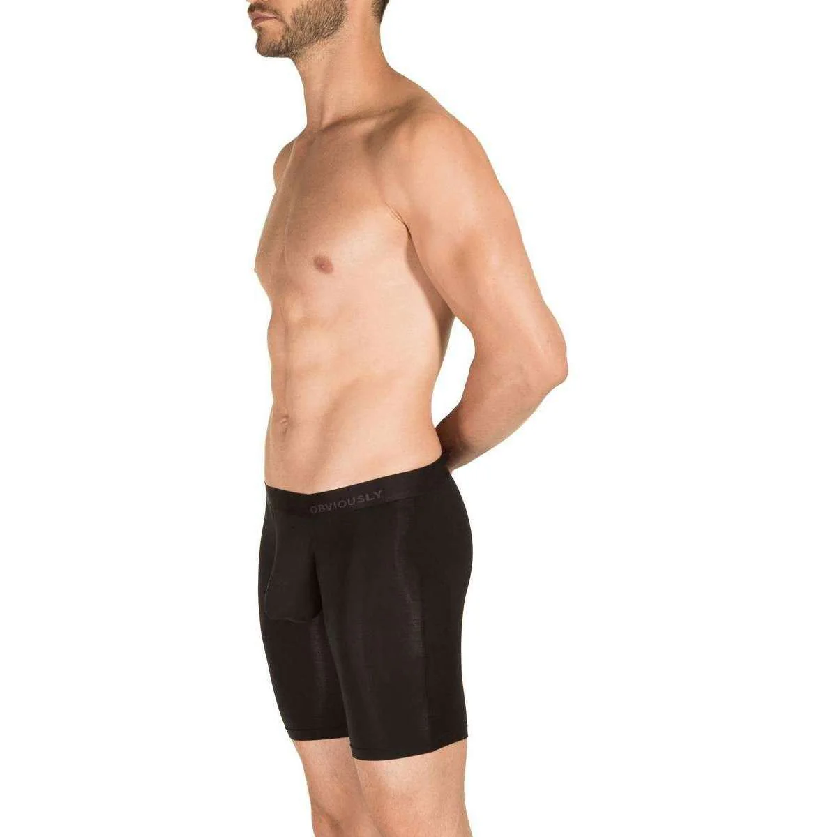 Obviously PrimeMan AnatoMAX Boxer Brief 9inch Leg - Black - Image 6
