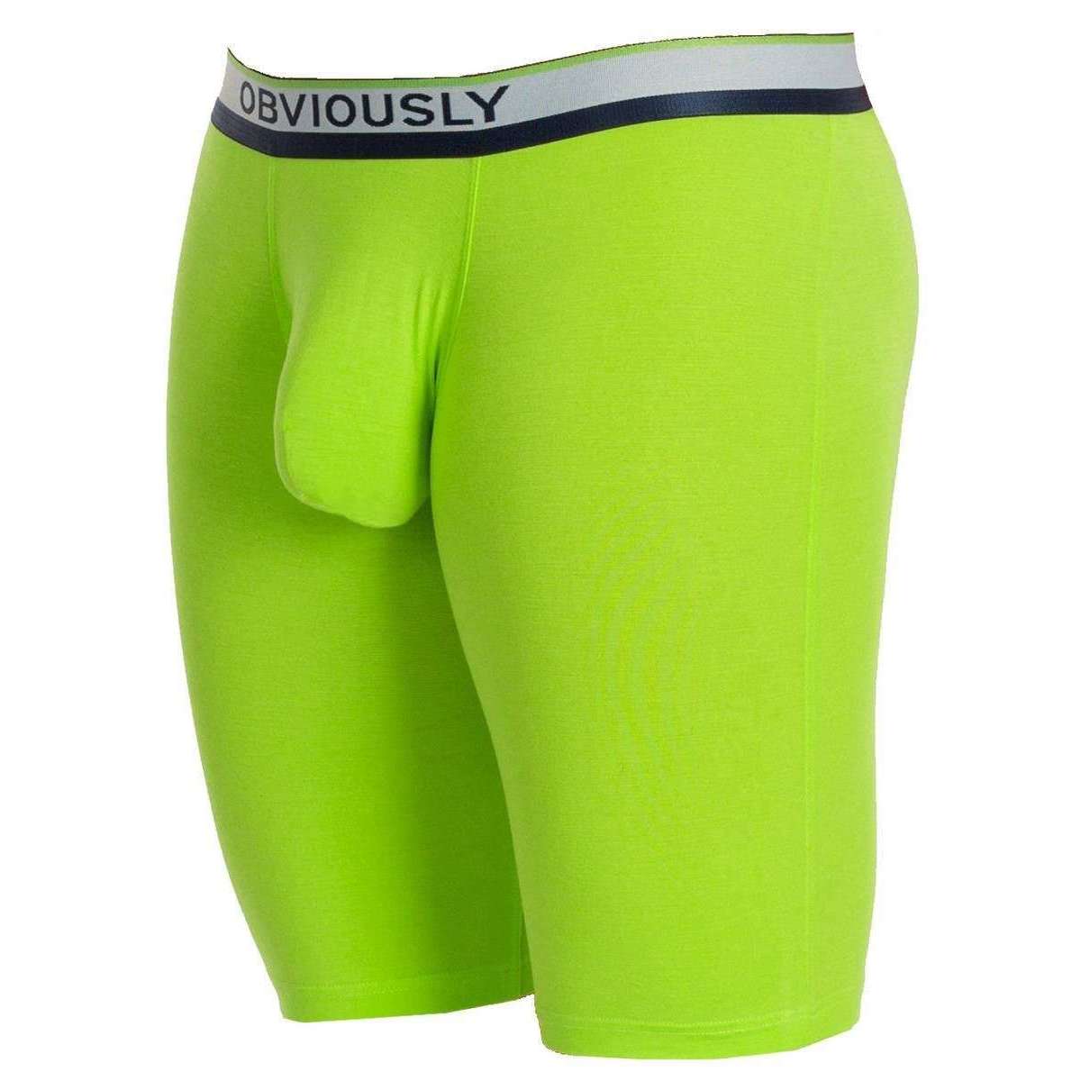 Obviously PrimeMan AnatoMAX Boxer Brief 9inch Leg - Lime Green - Image 3