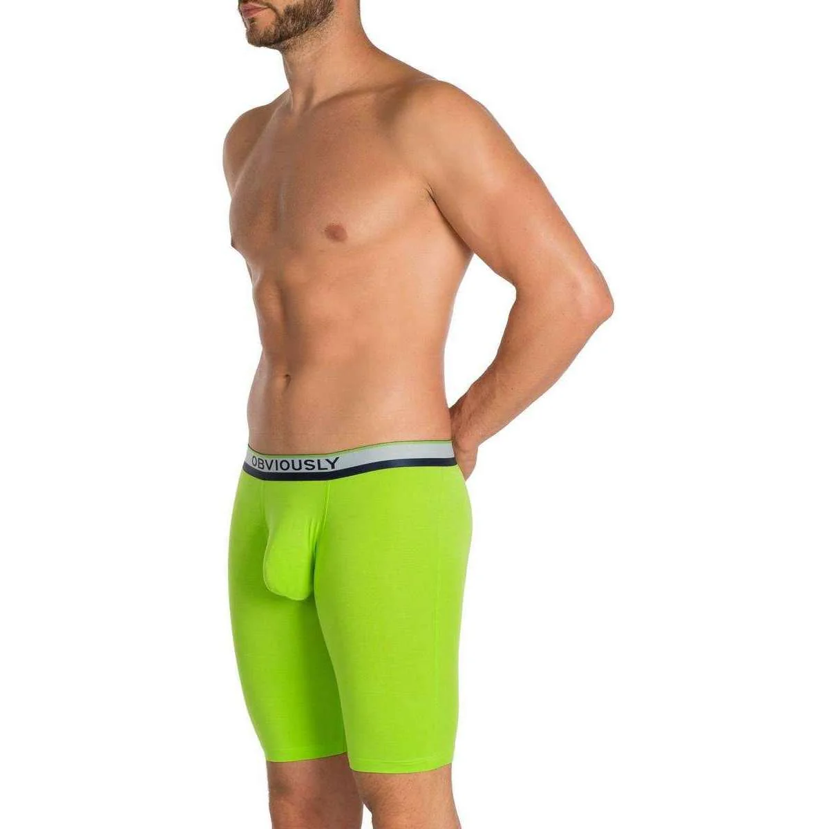 Obviously PrimeMan AnatoMAX Boxer Brief 9inch Leg - Lime Green - Image 6