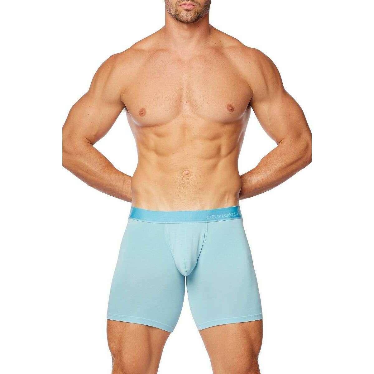 Obviously PrimeMan Boxer Brief 6inch Leg - Sky Blue - Image 4