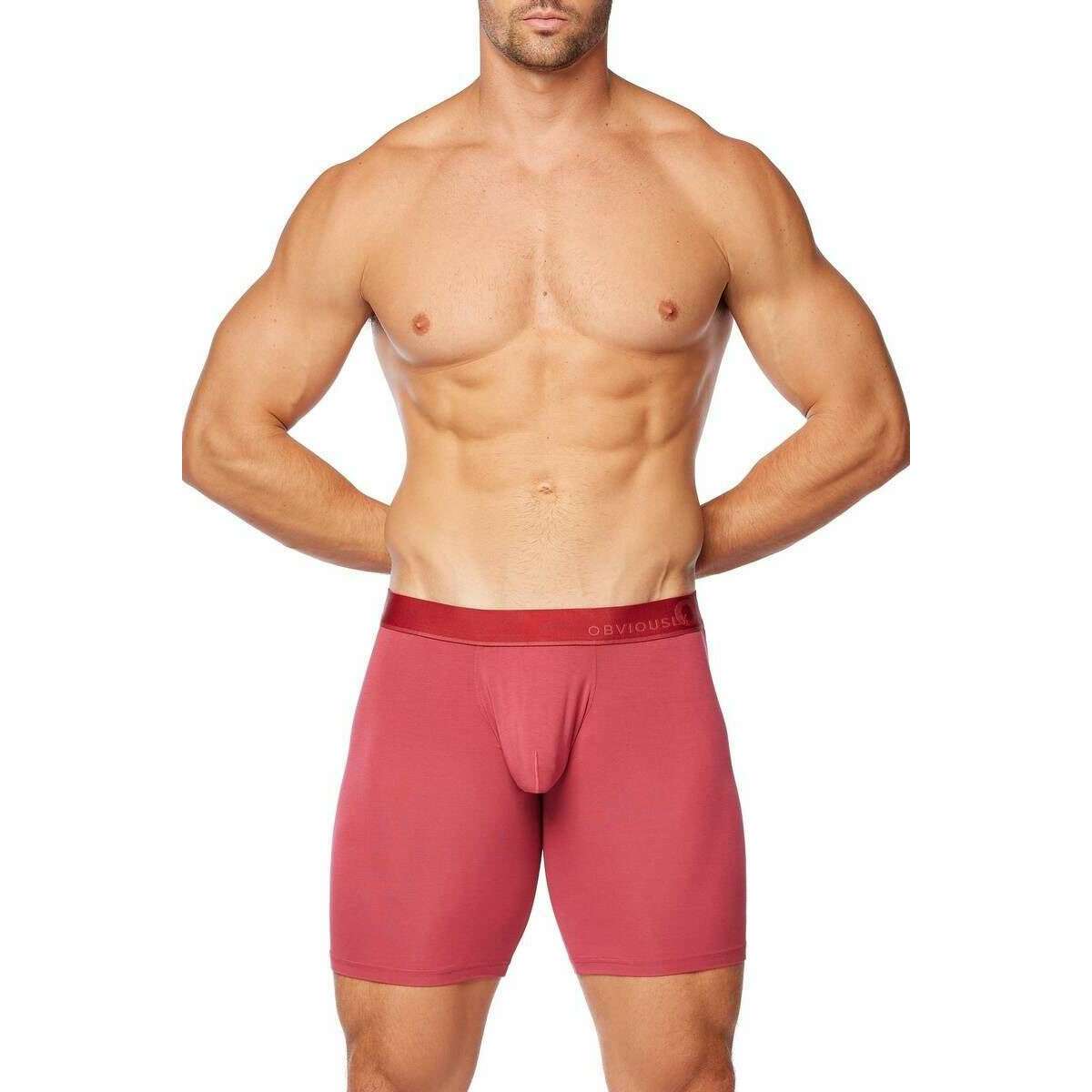 Obviously PrimeMan Boxer Brief 9inch Leg - Brick Red - Image 4