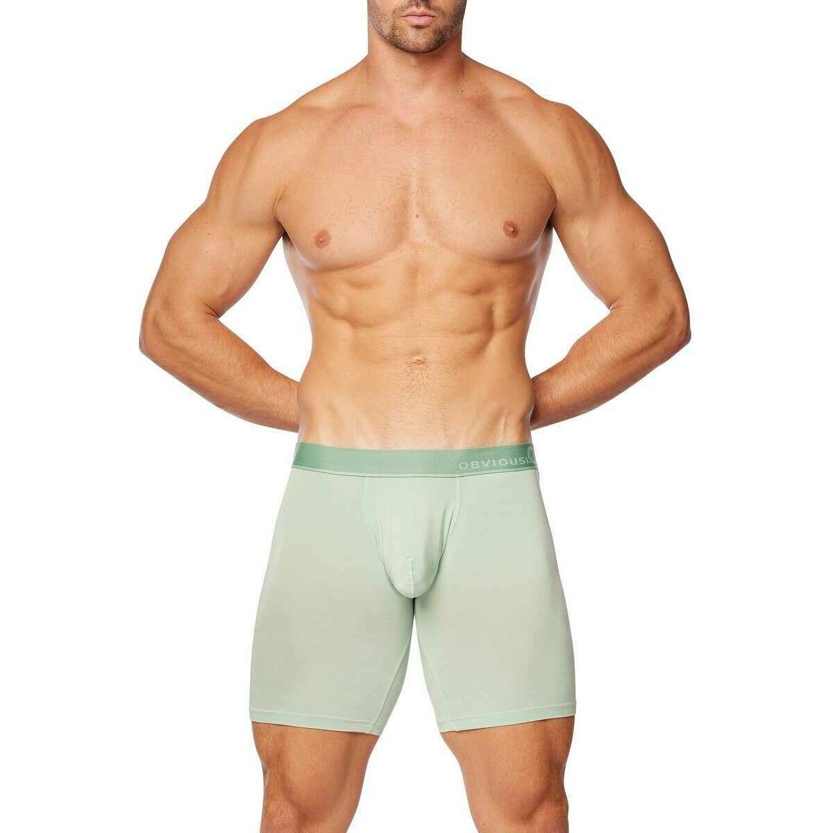 Obviously PrimeMan Boxer Brief 9inch Leg - Mint Green - Image 4