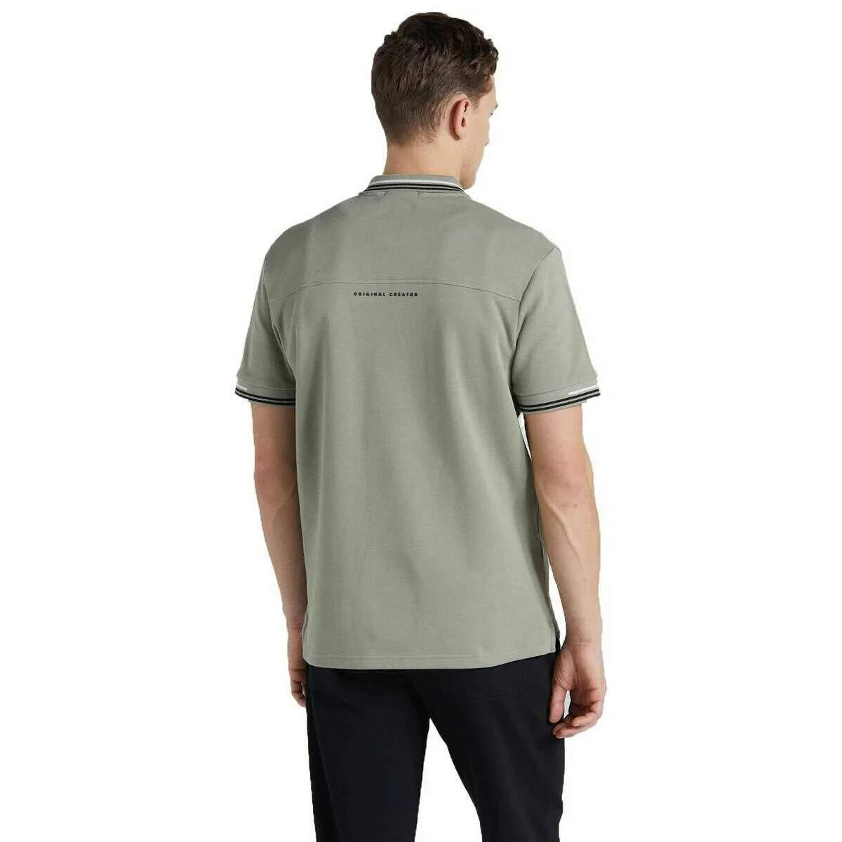 Original Creator The Art Of Doing Nothing Essential Pique Polo Shirt - Slate Green - Image 3