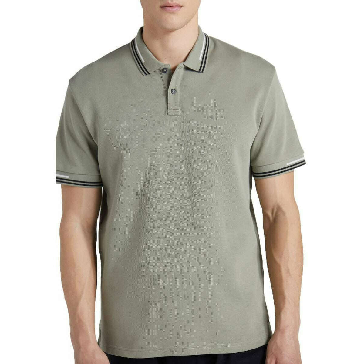 Original Creator The Art Of Doing Nothing Essential Pique Polo Shirt - Slate Green - Image 4