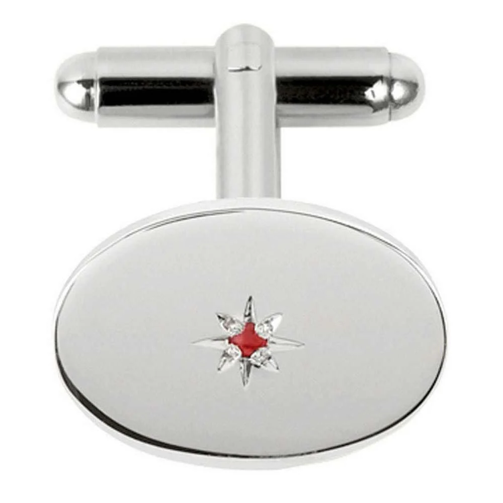 Orton West Ruby Set Cufflinks - Silver