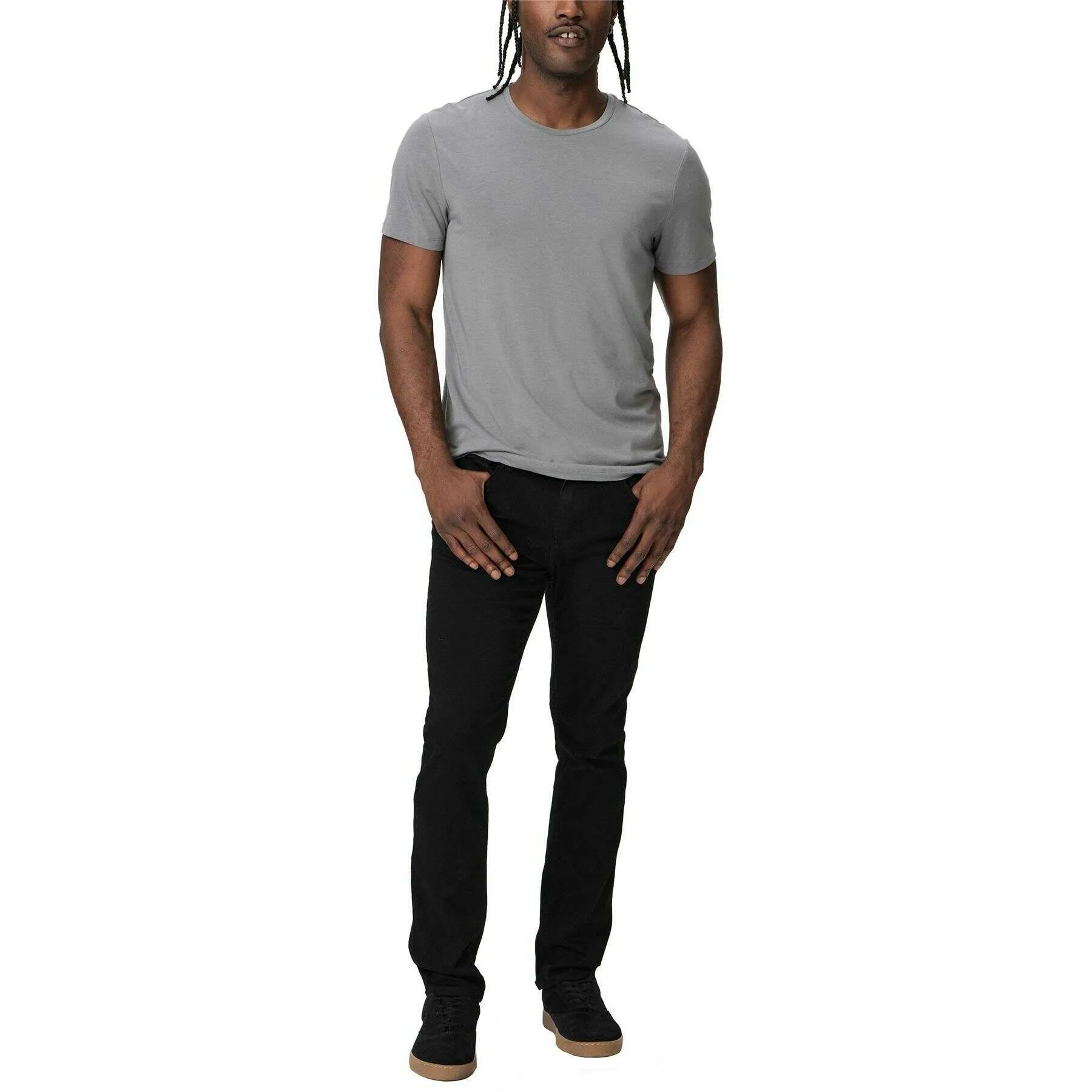 PAIGE Federal Slim Straight Jeans - Black Shadow - Image 5