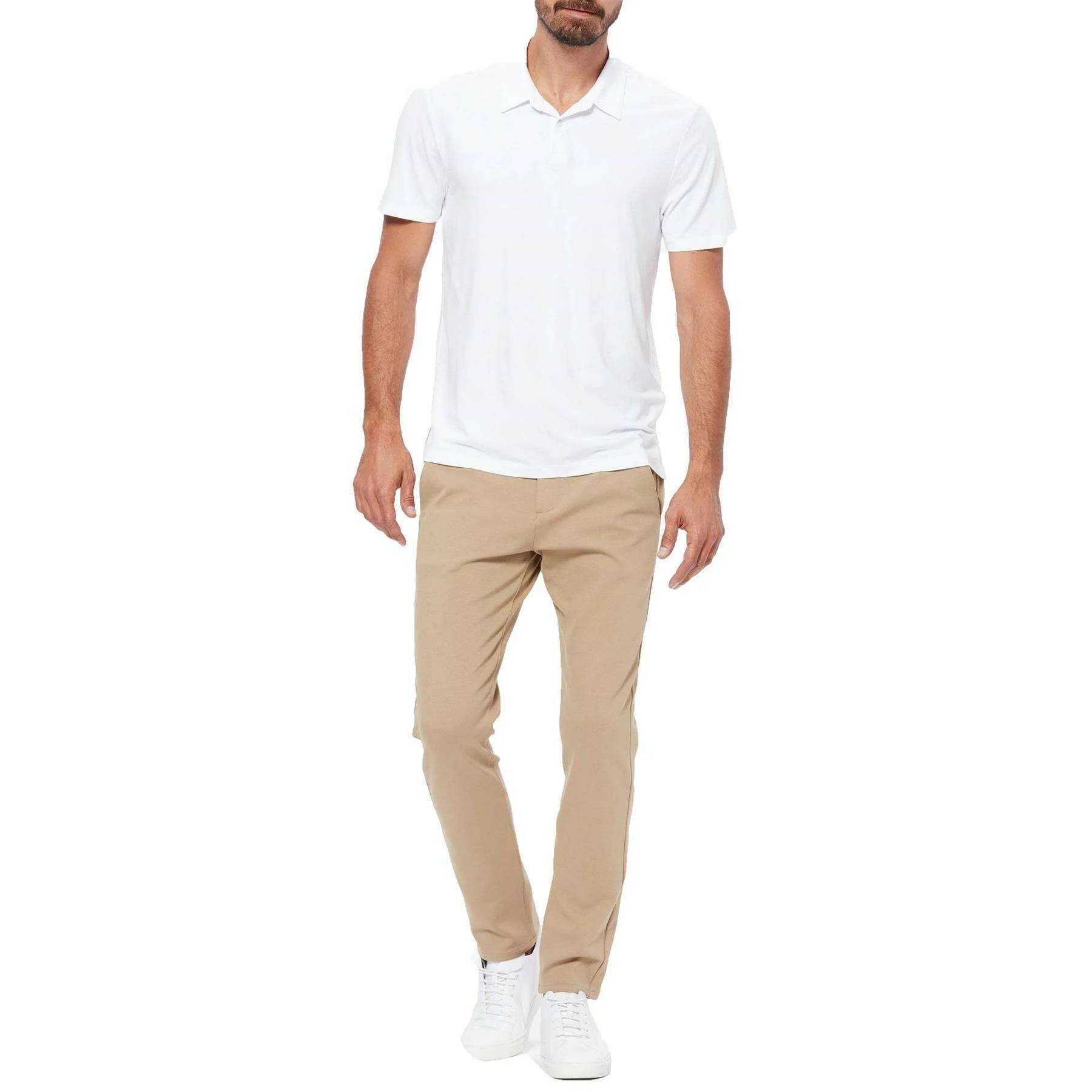 PAIGE Stafford Modern Trousers - Golden Elm Beige - Image 3