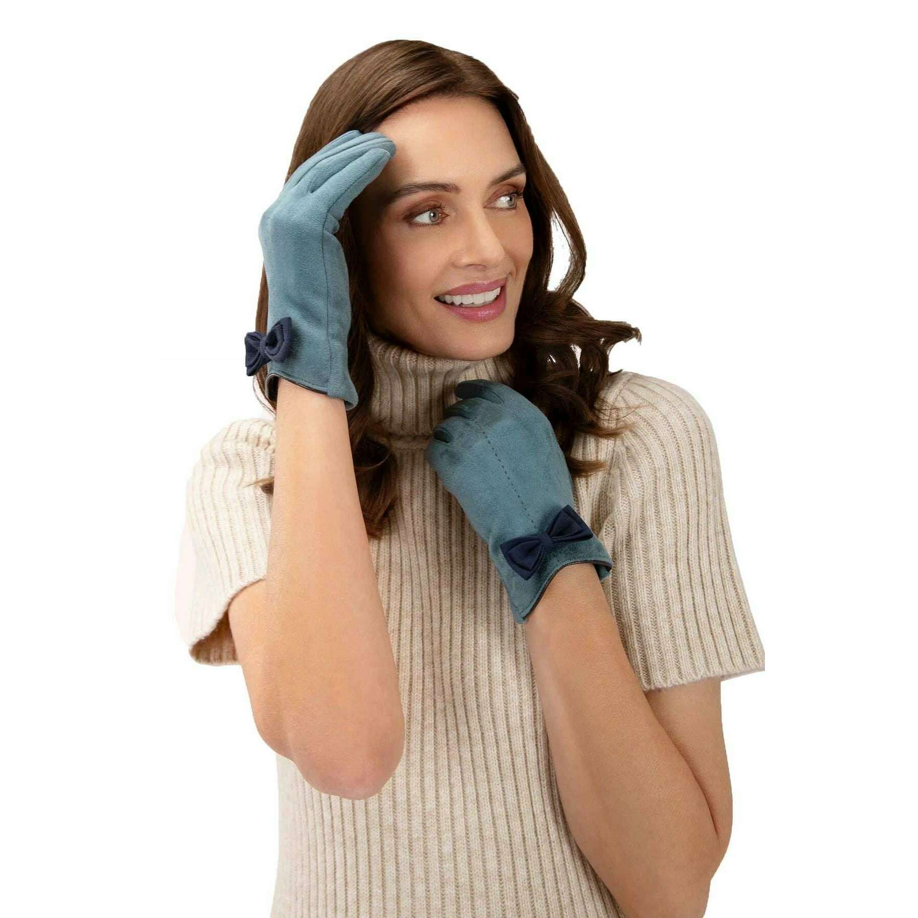 Powder Adalyn Gloves - Ice Blue/Navy - Image 2