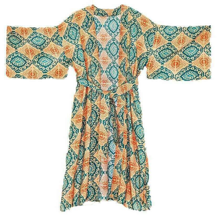 Powder Batik Kimono Gown - Cream - Image 3