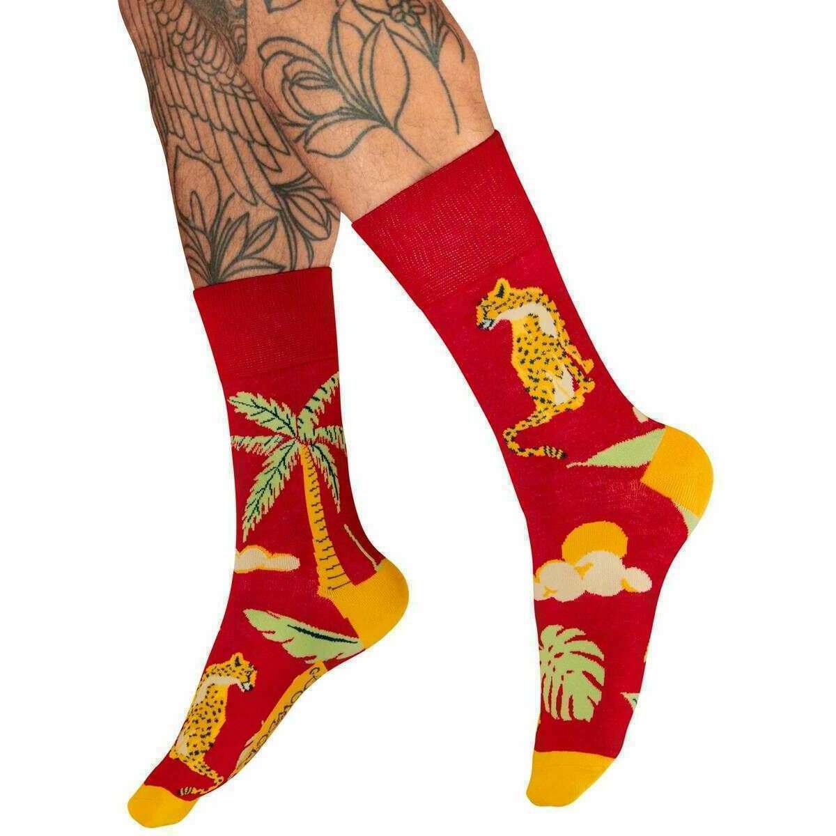 Powder Chilled Cheetah Socks - Raspberry Pink