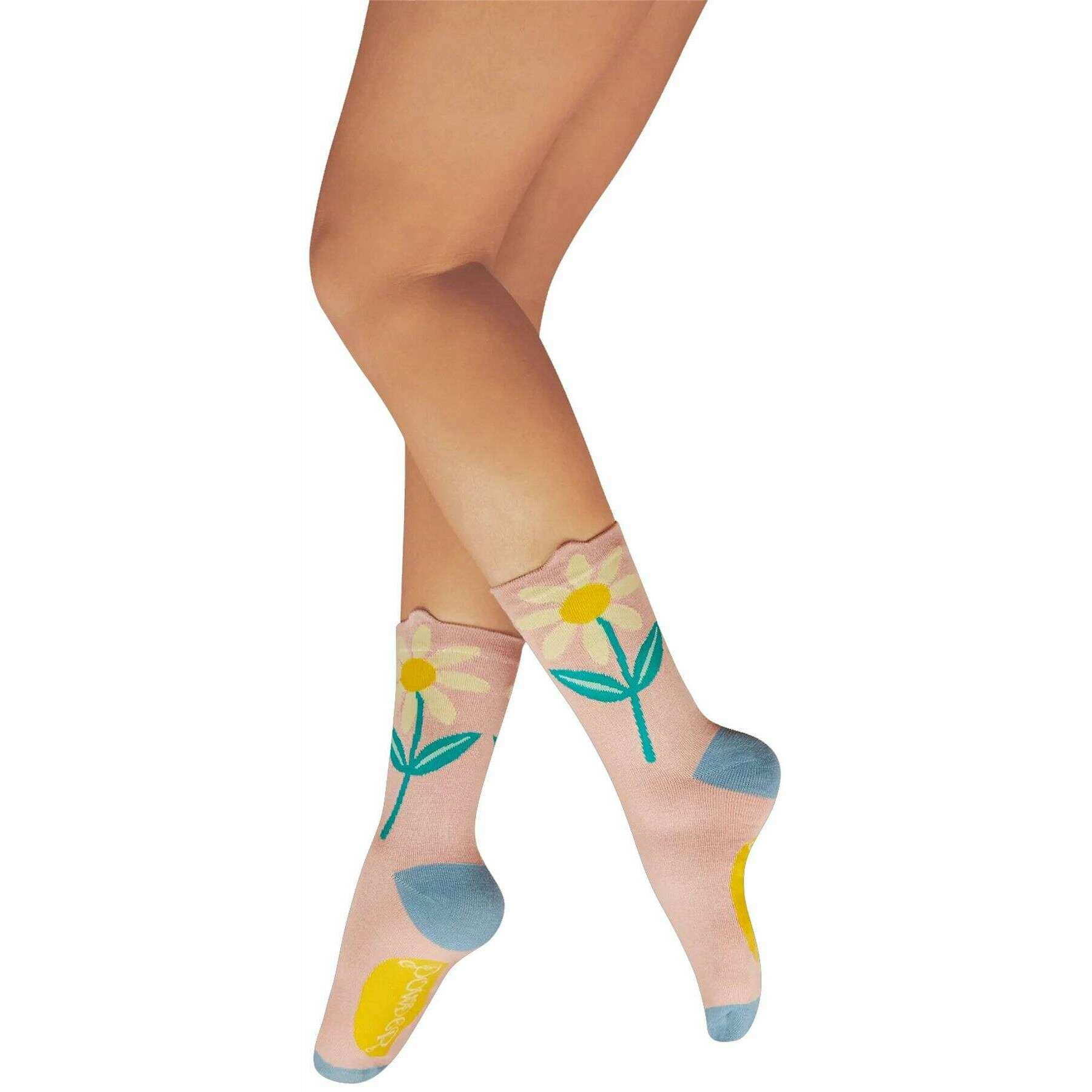 Powder Daisy in Petal Flower Top Ankle Socks - Pink/Purple/Yellow