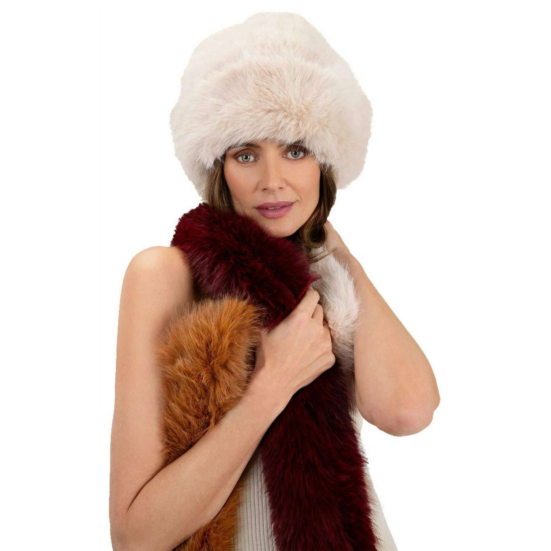 Powder Elsa 3-Tone Scarf - Damson/Mocca/Cream - Image 2