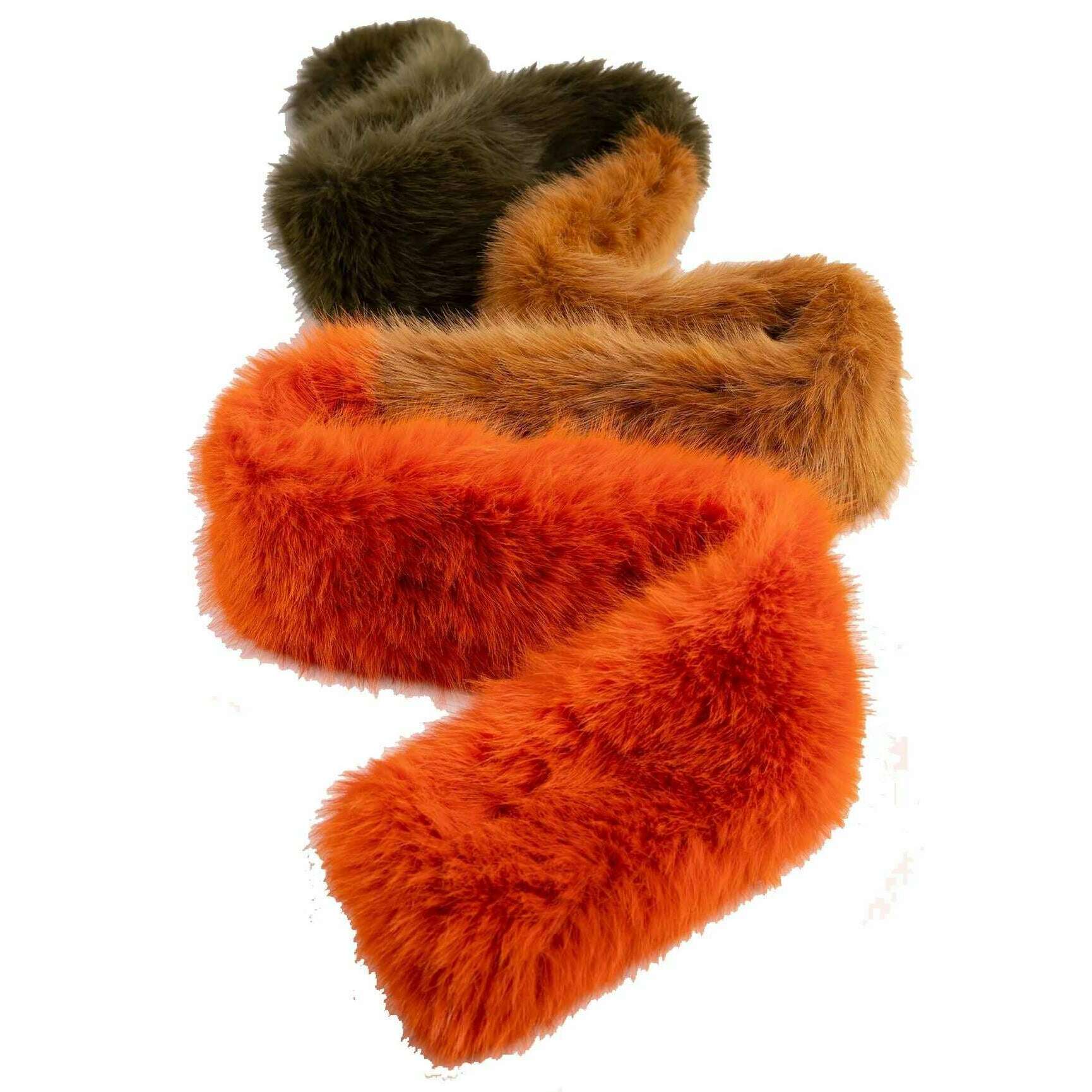 Powder Elsa 3-Tone Scarf - Tangerine/Mocca/Olive