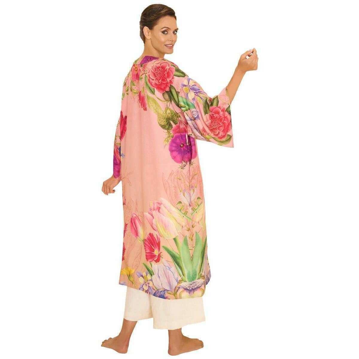 Powder Floral Study Kimono Gown - Petal Pink - Image 3