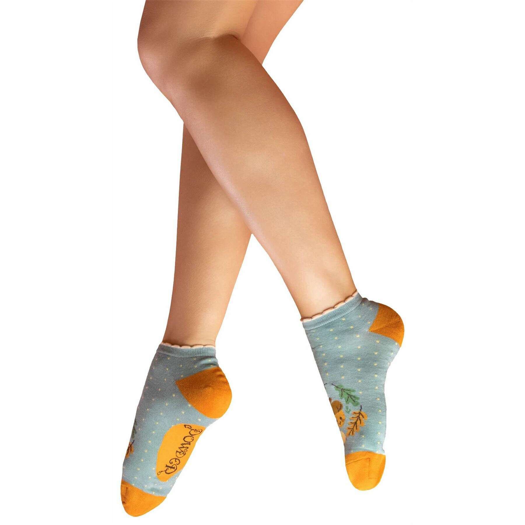 Powder Happy Acorn Trainer Socks - Ice Blue