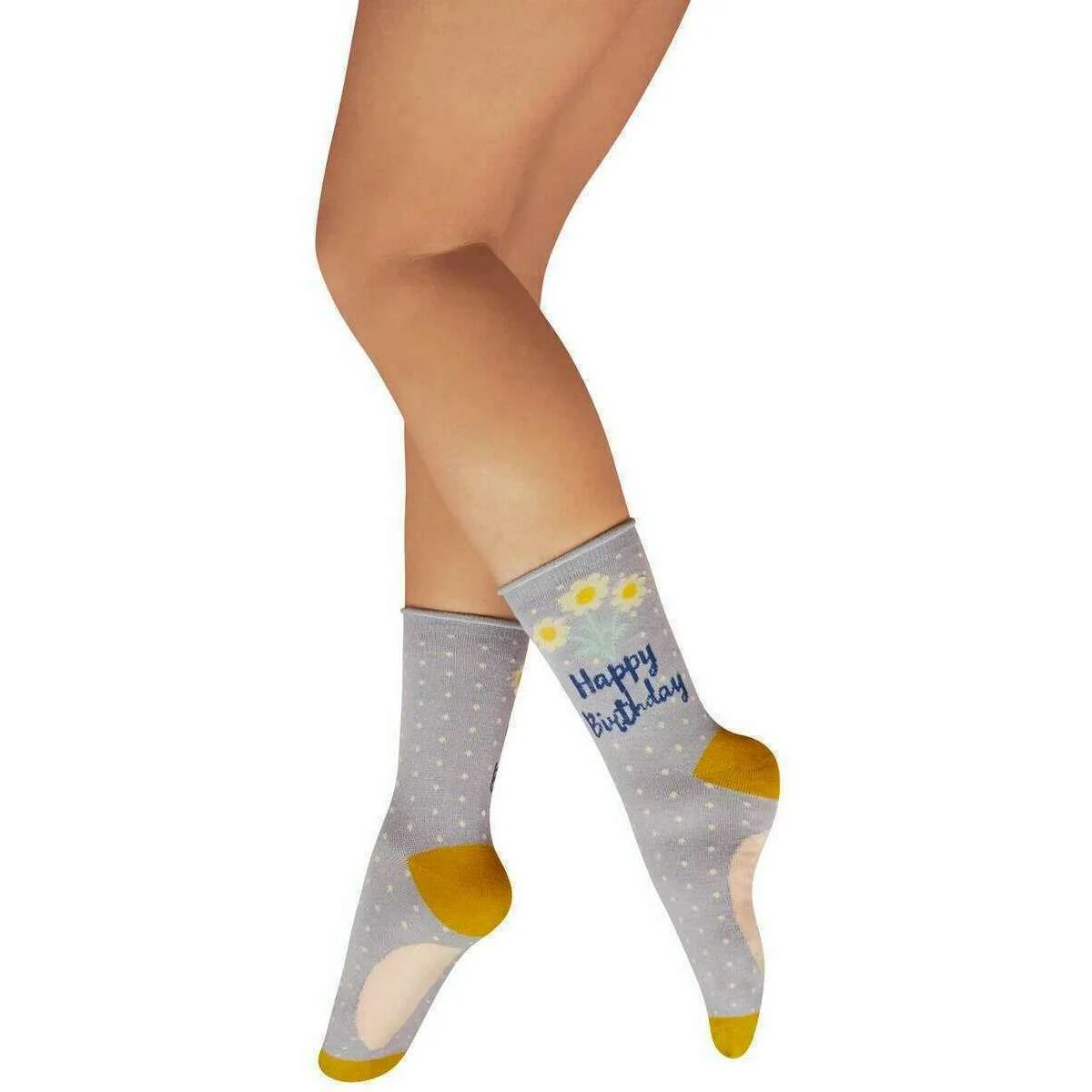 Powder Happy Birthday Daisies Ankle Socks - Lilac