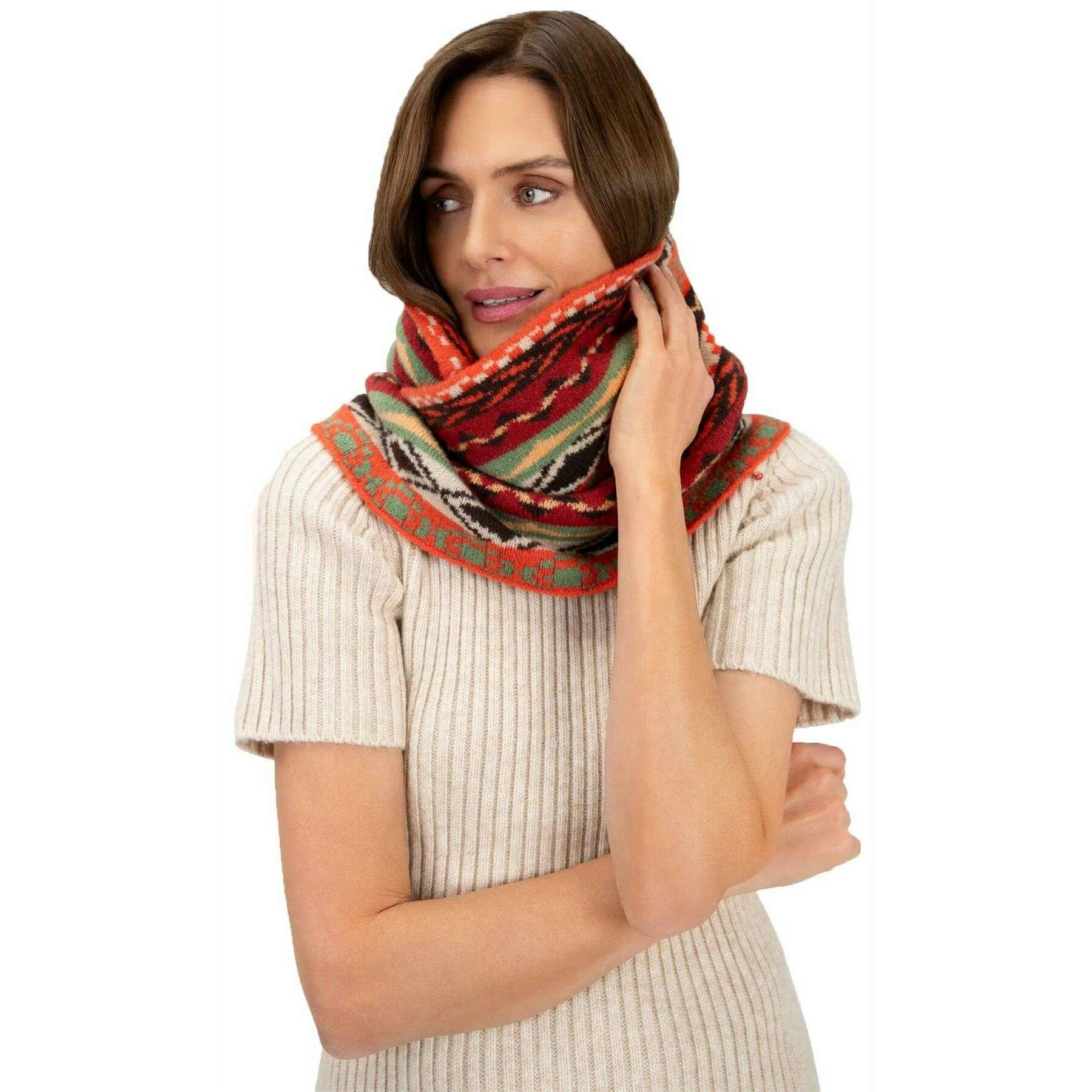 Powder Kayla Fair Isle Snood - Russet