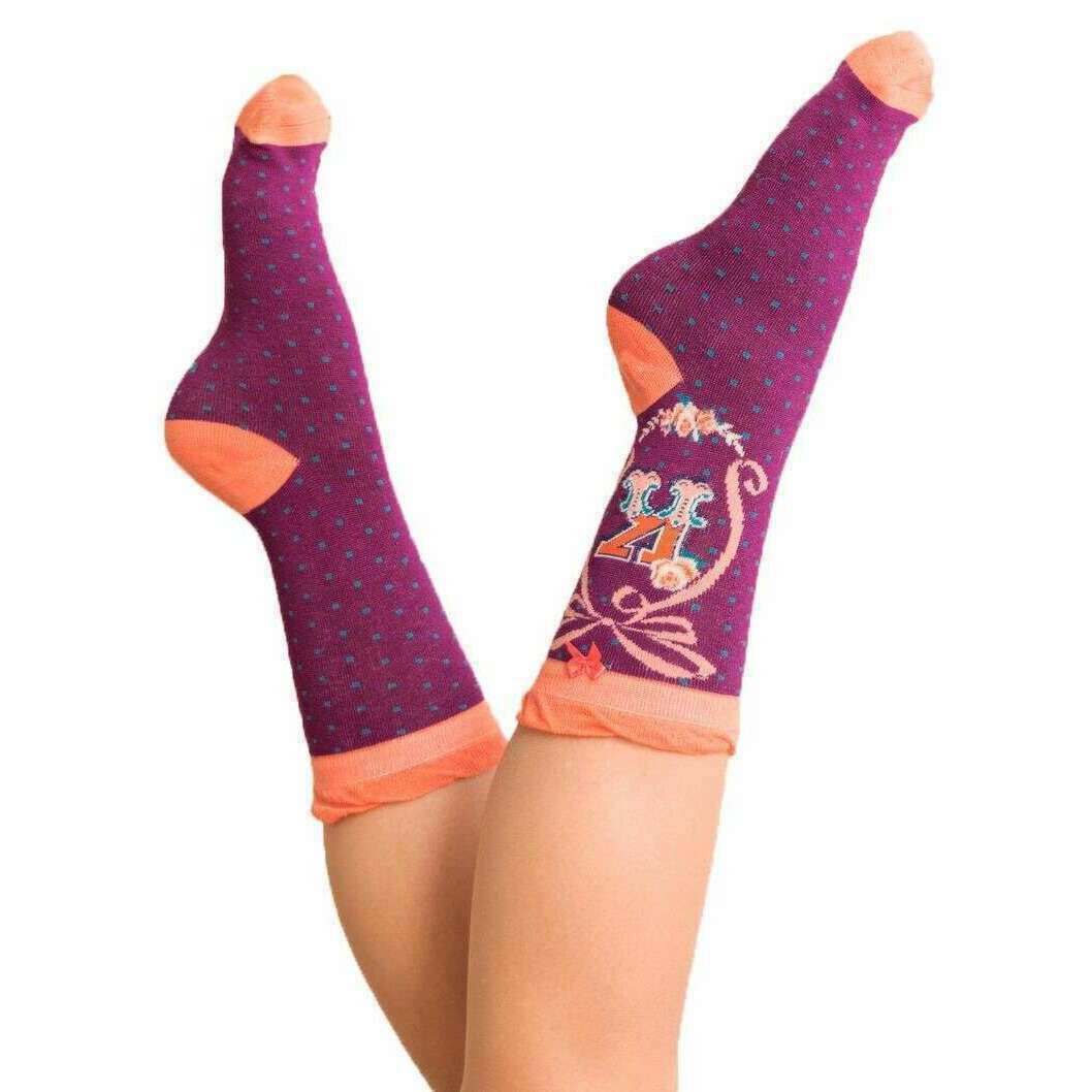 Powder Letter K Ankle Socks - Purple - Image 3
