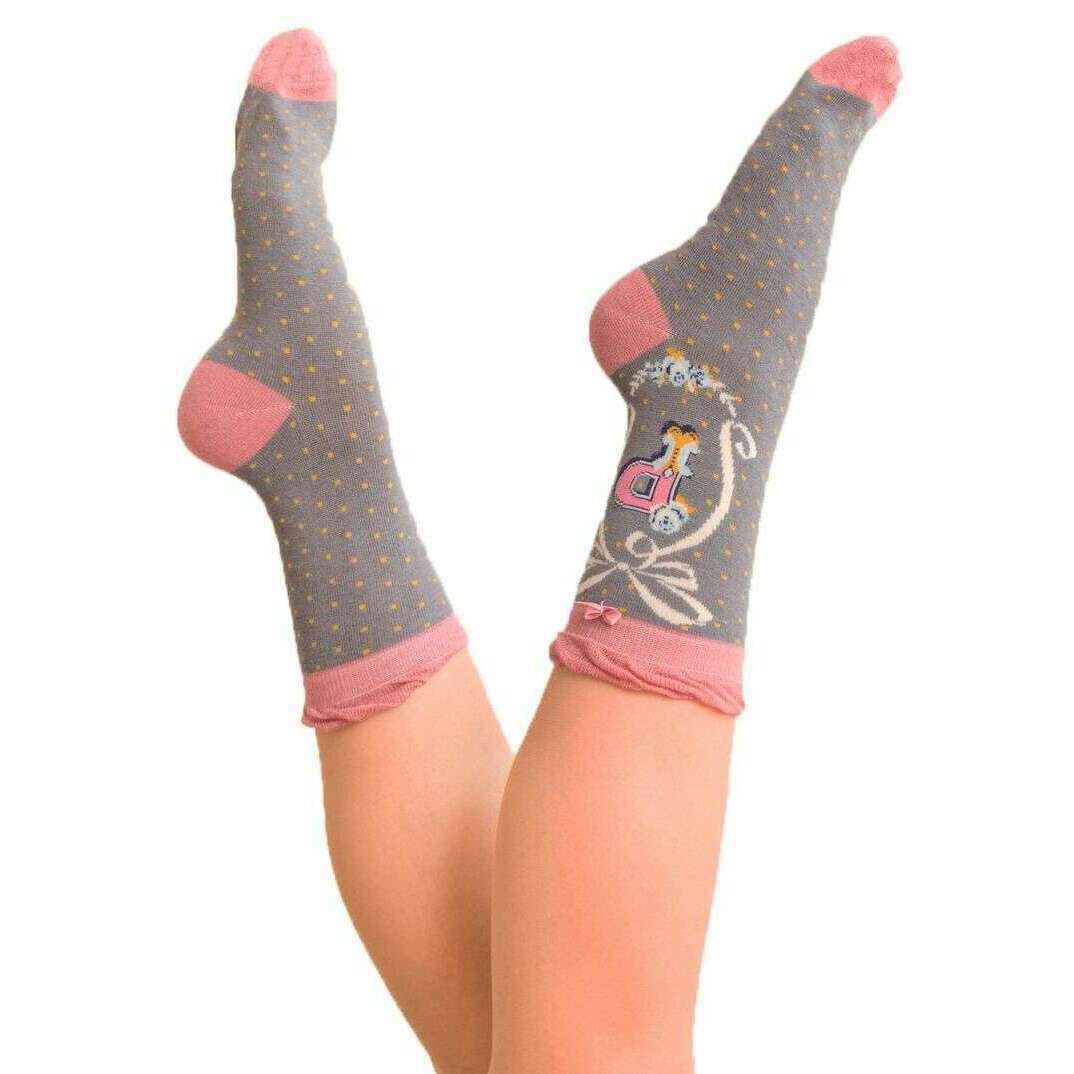 Powder Letter P Ankle Socks - Charcoal Grey - Image 3