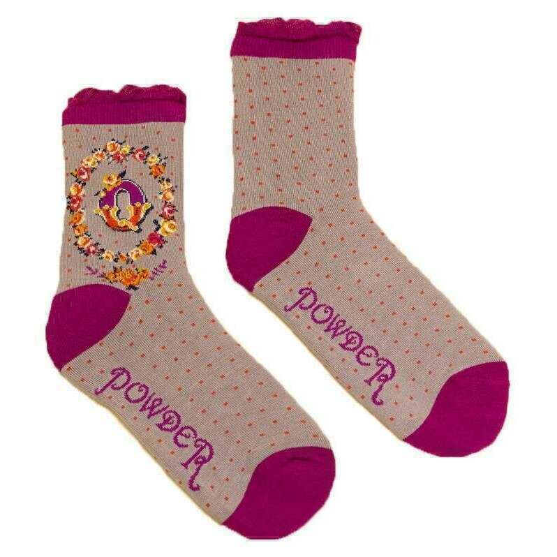 Powder Letter Q Ankle Socks - Pink - Image 2