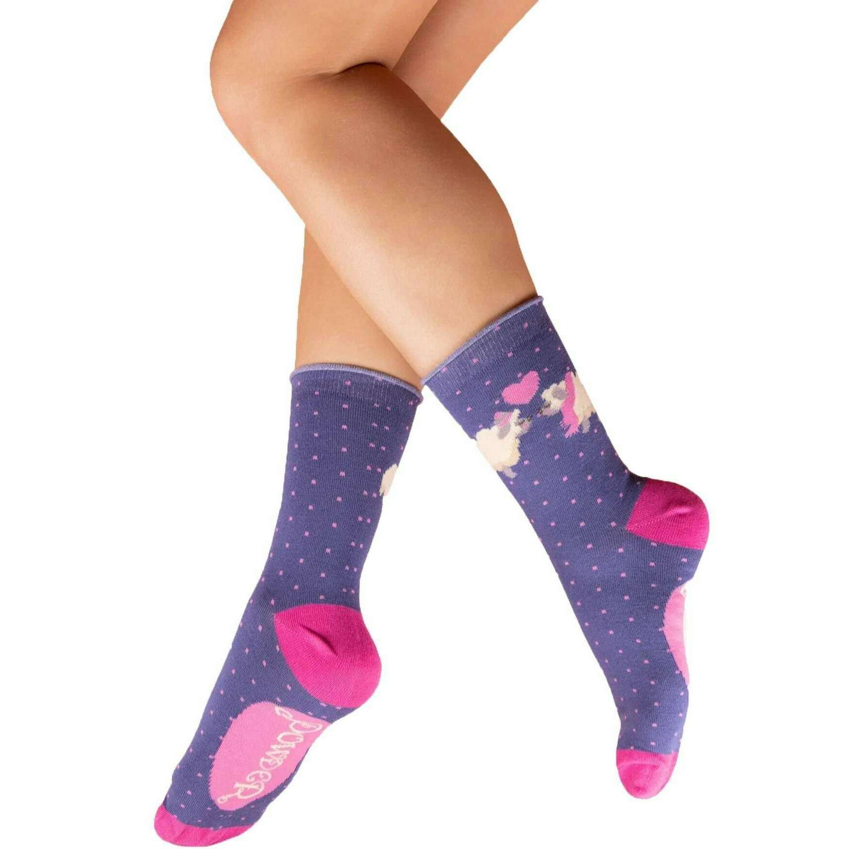 Powder Love-ly Sheep Ankle Socks - Blue