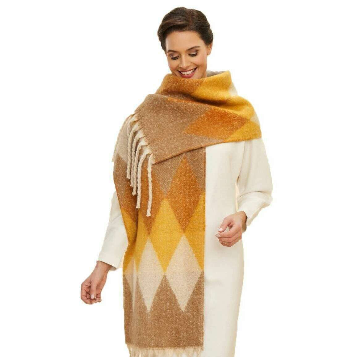 Powder Lulu Cosy Scarf - Mustard Mix - Image 2