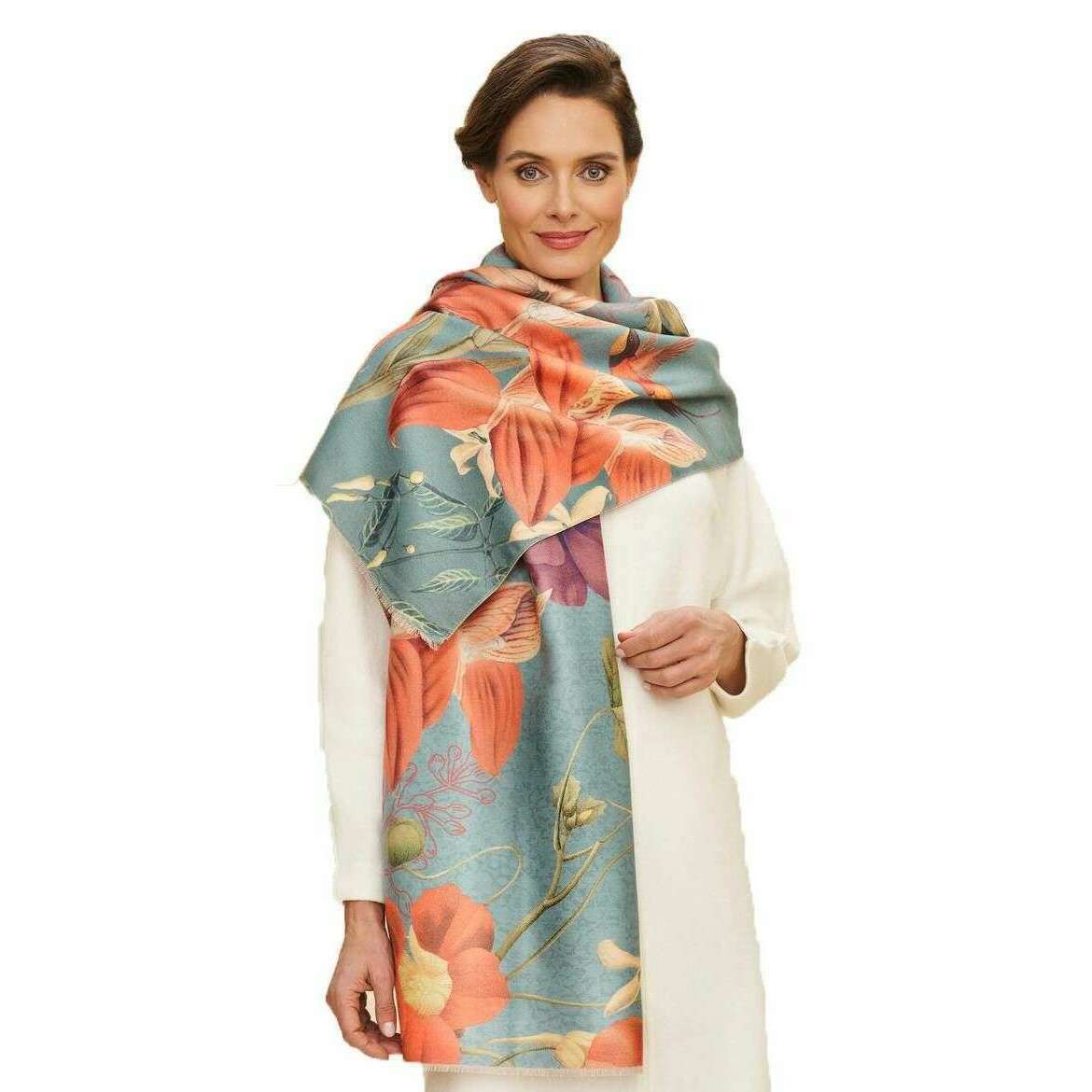 Powder Luxurious Hummingbird at Dusk Scarf - Denim Blue - Image 2