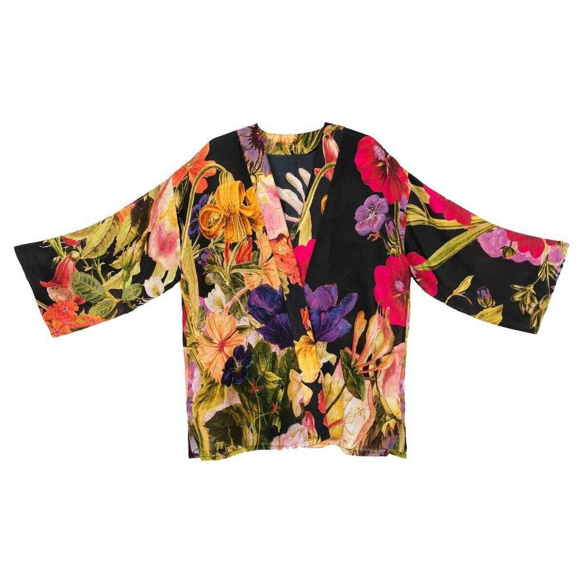Powder Mid-Length Posy Kimono - Midnight Navy