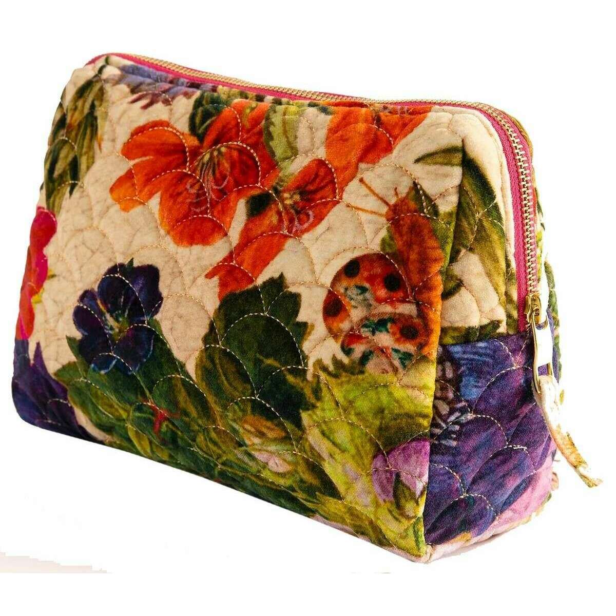 Powder Posy Quilted Wash Bag - Cream